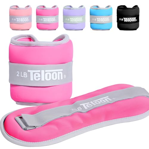 Ankle Weights Wrist Leg Arm Weights for Women Men with Adjustable Straps - color: Rose Red, size: 2LB x 2 (4LB Pair)