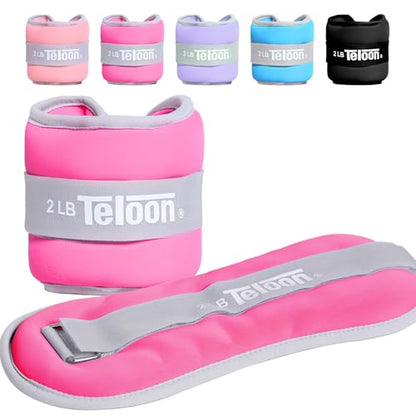 Ankle Weights Wrist Leg Arm Weights for Women Men with Adjustable Straps - color: Rose Red, size: 2LB x 2 (4LB Pair)