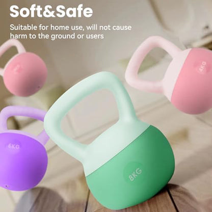 Soft Kettlebell for Women, Home Gym Weights, Available in 4kg, 6kg, 8kg for Yoga, Pilates & Full-Body Training - color: 4 KG