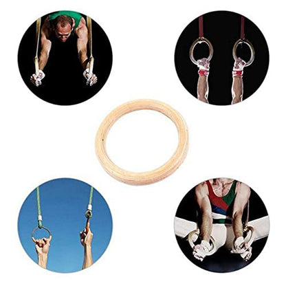 2Pcs Fitness Rings Training Ring New Wooden 32mm Exercise Fitness Gymnastic Rings Gym Exercise