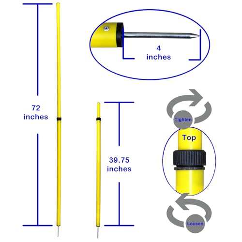 BlueDot Trading Soccer Agility Poles | Telescopic, Fixed & Collapsible Options (4, 6, 8 Piece Sets) Speed Training Poles for Agility Drills, Outdoor Games, Football & Sport Training Equipment - size: 6, style: Adjustable