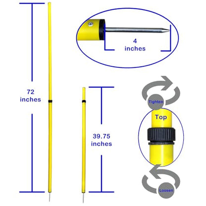 BlueDot Trading Soccer Agility Poles | Telescopic, Fixed & Collapsible Options (4, 6, 8 Piece Sets) Speed Training Poles for Agility Drills, Outdoor Games, Football & Sport Training Equipment - size: 6, style: Adjustable