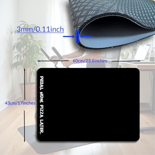Elliptical Mat for Under Desk Elliptical Machine - Non-Slip Floor Mat for Ellipse Leg Exerciser, Legxercise Pro & Pedal Exerciser - Workout Mat for Home & Office Stability & Floor Protection Black