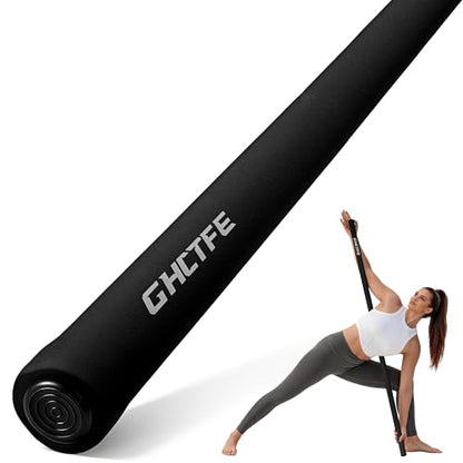 Adjustable Yoga Stick for Stretching & Balance, Upgraded Workout Pilates Equipment for Back Posture Corrector, 4-Section Steel Mobility Bar for Flexibility, Physical Therapy, Exercise Training