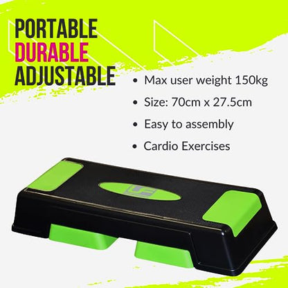 Adjustable Aerobic Step Charcoal/Green, K-REY-UFA248