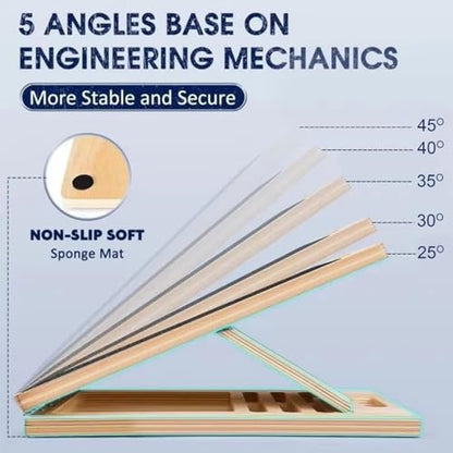 3-in-1 Portable Wooden Slant Board, Balance Board & Resistance Band – 5 Incline Angles –Incline Board – Slant board for exercise, Squats, Physical Therapy – Anti-Slip Surface, Portable, Metal Hook