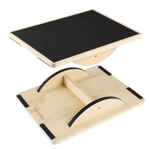 Professional Wooden Balance Board for Adults-Anti-Slip 350LBS Wobble Board for Physical Therapy, Standing Desk, Core Strength-Rocker Board,Balancing Board