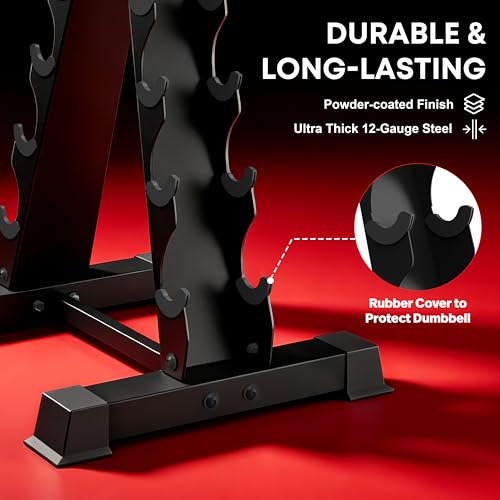 Dumbbell Rack Stand, Heavy Duty A-Frame Dumbbell Storage Rack, 5 tier Steel Dumbbell Holder for Home Gym Space Saver 200 LBS Capacity