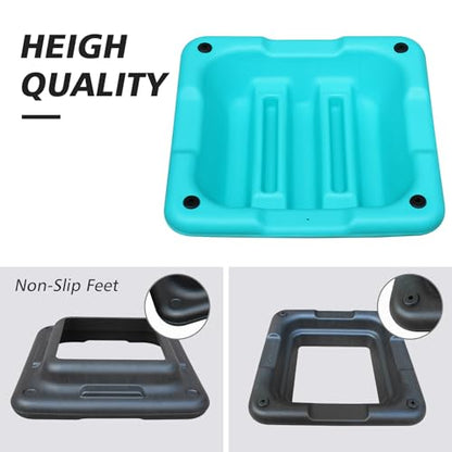 16"x16" Exercise Aerobic Step Platform with 4 Risers, Adjustable Height 4"-6"-8"-10"-12" Workout Stepper for Home Gym Fitness Strength & Training