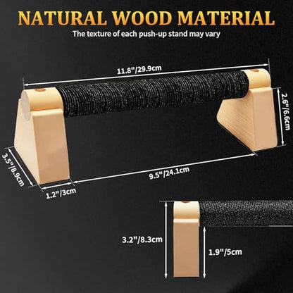 Parallettes Bars - Wooden Calisthenics Equipment for Handstand Training, Push Up Bars & Calisthenics Bar - Handstand Bars and Pushup Handles for Men
