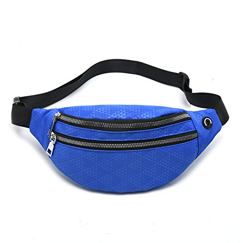 MOCE Waist Bag Fanny Pack for Men & Women Fashion Water Resistant Hip Bum Bag with Adjustable Belt for Travel Hiking Running Outdoor Sports.(Blue02) - color: T-Blue