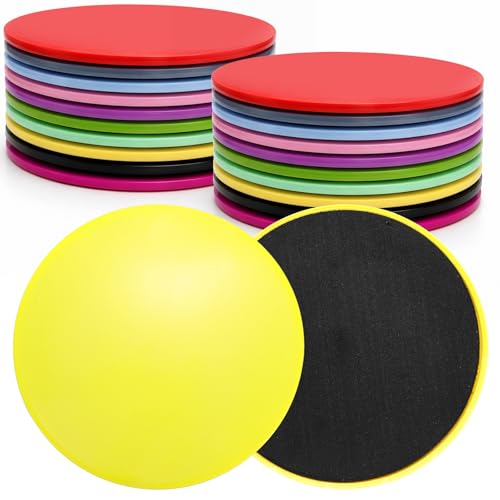 20 Pack Core Sliders for Working Out, Dual Sided Exercise Gliding Discs, Exercise Sliders Fitness Discs for Training Abdominal Core Strength Full Body Workout on Carpet or Hardwood Floors