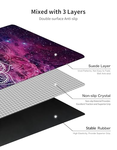 nuveti Printed Travel Yoga Mat-1/16 Inch Thick Non Slip Fitness Workout Mat with Carrying Bag, Foldable Lightweight Suede & Natural Rubber Yoga Mat for Yoga Pilates and Fitness 72" L x 24" W x 1.5mm