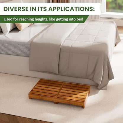 Wooden Step Stool, 3.5" One Step, Non-Slip Outdoor Heavy Duty Platform Mobility Step for Handicap, Bedroom, Kitchen