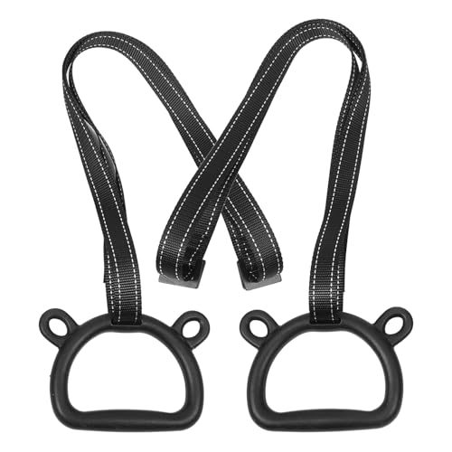 Housoutil Gymnastic Rings Set with Straps, Adjustable Pull up Rings for ’s Indoor Fitness Training and Strength Building, Thickened Sturdy Gym Equipment for Home Use