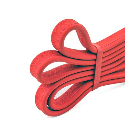 Premium Exercise Bands - Ultra Durable, Non-Slip, Comfort-Edge Resistance - Tested Over 30K Pulls - Three - color: Red 10-35lb - Single