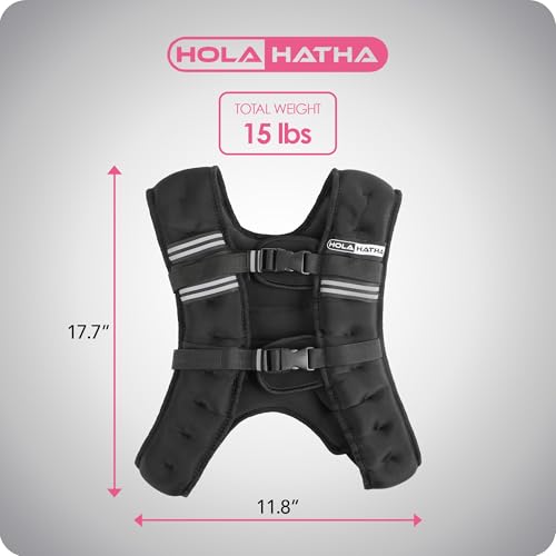 Weighted Vest for Running with Reflective Stripes and Adjustable Straps for Men & Women Fitness, Workout, Training, and Weight Loss, Black