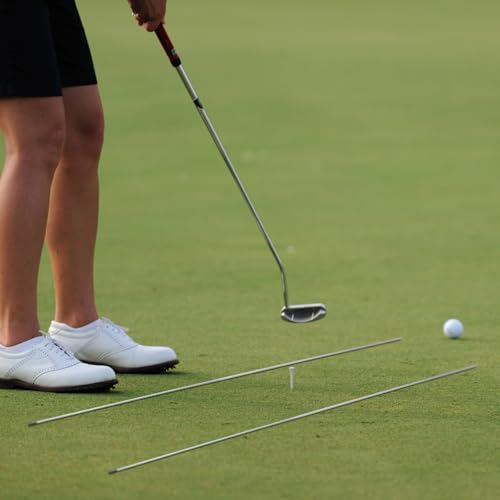 FINGER TEN Golf Alignment Sticks 43 Inch 5 Pack with Leather Stick Cover, Training Rods for Swing Alignment, Stance Setup, Accurate Aiming & Effective Golf Practice - color: 5 Pack in White
