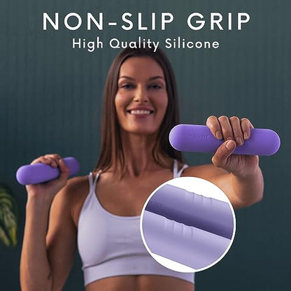 Polyfit Dumbbell Weight Bars for Women - 3.3 LB Each | 6.5 LB Pair - Dumbbell Set for Walking, Yoga, Dance, Barre, Pilates, Cardio, Aerobics