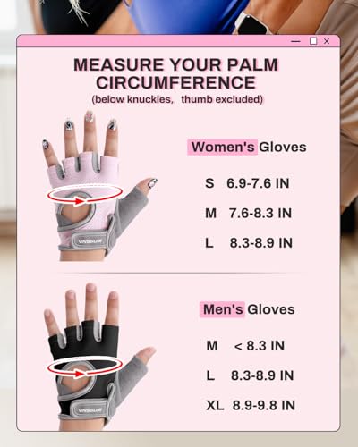 VINSGUIR Workout Gloves for Women and Men, Breathable Weight Lifting Gloves for Gym Exercise, Fitness, Training, and Cycling, with Excellent Grip and Cushion Pads
