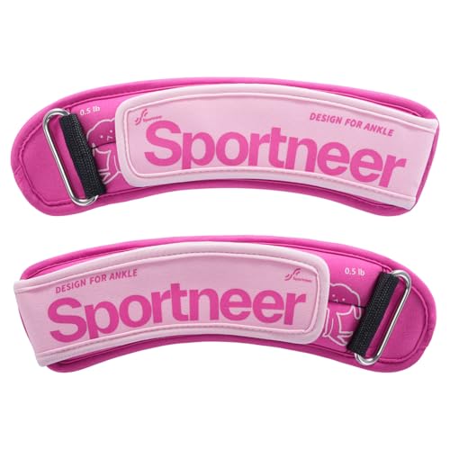 Sportneer Ankle Weights 0.5/1/2/3/5 LBS 1 Pair Wrist Leg Arm Weights - color: Pink, size: 0.5 lb x 2