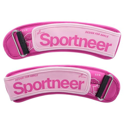 Sportneer Ankle Weights 0.5/1/2/3/5 LBS 1 Pair Wrist Leg Arm Weights - color: Pink, size: 0.5 lb x 2