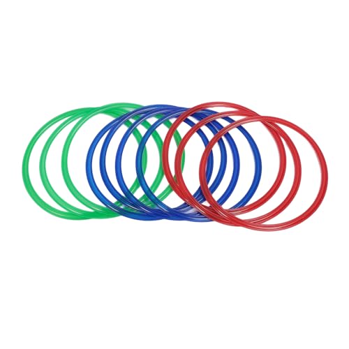 Ring Toss Game, 11in Plastic Rings for Focus Balance and Hand Foot Coordination, Obstacle Course Agility Rings with 10 Connectors for Kids Indoor Outdoor Playground
