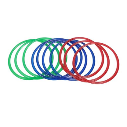 Ring Toss Game, 11in Plastic Rings for Focus Balance and Hand Foot Coordination, Obstacle Course Agility Rings with 10 Connectors for Kids Indoor Outdoor Playground