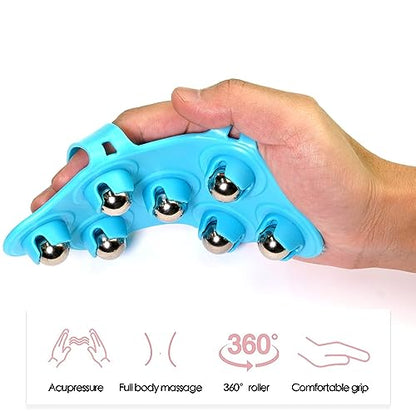 Massage Ball Roller and Therapy Ball - Hand Held Back and Foot Massager - Trigger Point Massage Tool - Blue - color: Blue