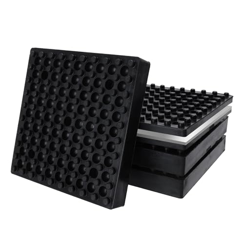 Exercise Equipment Mat Heavy Duty 4 x 4 x 0.8 Inches 4-Pack, Anti-Slip Noise Reduction Shockproof for Treadmill Stationary Bike Hardwood Floors and Carpets