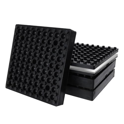 Exercise Equipment Mat Heavy Duty 4 x 4 x 0.8 Inches 4-Pack, Anti-Slip Noise Reduction Shockproof for Treadmill Stationary Bike Hardwood Floors and Carpets