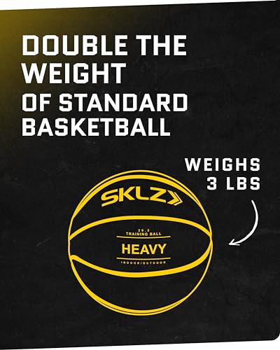SKLZ Weighted Training Basketball, 29.5" - 3-lb Heavy Training Ball - Black, Quality Faux Leather Construction - Durable & Wear-and-Tear Resistant Dribbling Trainer for Indoor or Outdoor Use