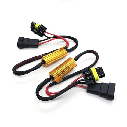 O-NEX 9006 LED Load Resistor Kit 50W 8ohm Headlight Bulb Relay Harness Adapter Anti Flicker Error Decoder Warning Canceller - size: 9005, 9006