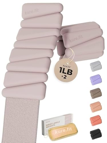Pilates Weight | Wrist & Ankle Weights for Women | Weighted Bangles | 1LB/ 2LB Each (Set of 2) - color: Beige, size: 1 LB