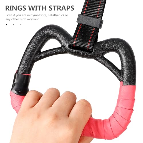 Gymnastic Rings Set 1m Adjustable Pull-up Fitness Rings with Straps for Indoor Home Exercise Training and Stretching Growth Aid