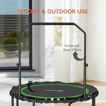 Soozier 45/48" Rebounder Trampoline for Adults 440lbs Mini Trampoline - color: Green, size: 48"