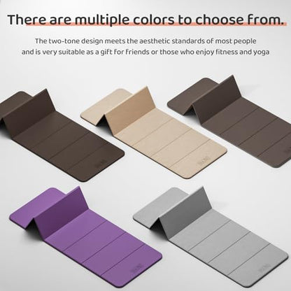 Foldable Yoga Mat (12mm) Exercise Mats for Home Workout,Comfortable and Durable,Thick-Portable Folding Mat,Non Slip,Pilates Mat Thick,Outdoor Use,Meditation,Travel,Camping（71"x24" x0.47"）
