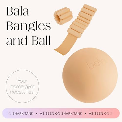 Bala Bangles Workout 2 Piece Set - 2lb Bangles Wrist & Ankle Weights & Pilates Exercise Ball