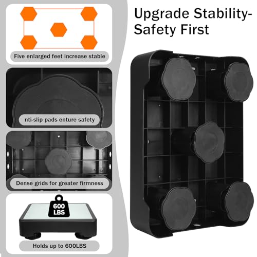 Adjustable Step Stool for Adults - Noctilucent Bed Step Stools, 600 LBS Capacity Non-Slip Safety Step Platform Indoor and Outdoor for Seniors and Adults, Wide Step Stools Elderly Assistance at Night