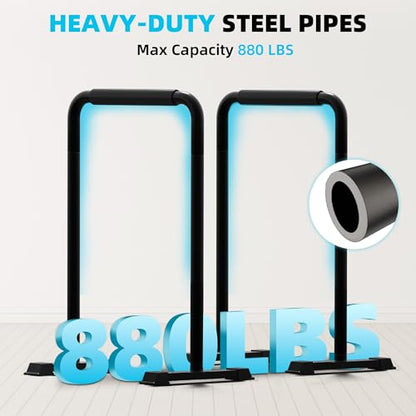Outdoor Basic 2-in-1 Adjustable Dip Bar Station - Heavy Duty Parallel Bars with Connecting Parts, Extra Tall & Thickened Steel Design for Home Gym, Calisthenics & Strength Training (Dip Bar Pro)