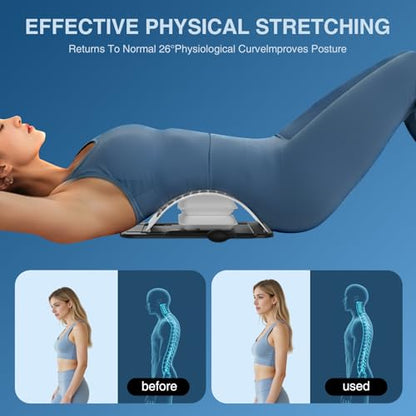 Back Stretcher for Lower Back Pain Relief,Adjustable Inversion Lumbar Traction Device,Lumbar Support Board for Spinal Decompression and Scoliosis,Back Support Sciatica Pain Relief