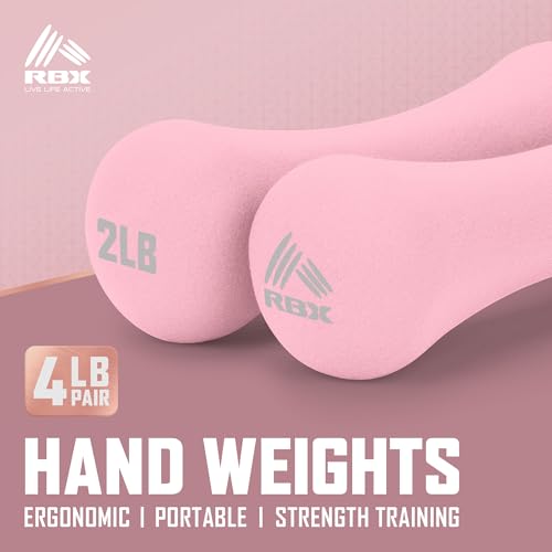 RBX Hand Weights, Neoprene Hand Weights for Home Workouts, Cardio & Strength Training, Home Gym Equipment