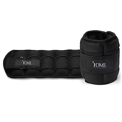 DMI Adjustable Wrist or Ankle Weights, 5 Removable Sand Pockets for Weight Adjustment, for Men & Women, Walking Weights, Adjustable Length, Max Weight of 10lbs, 2 X 5lbs