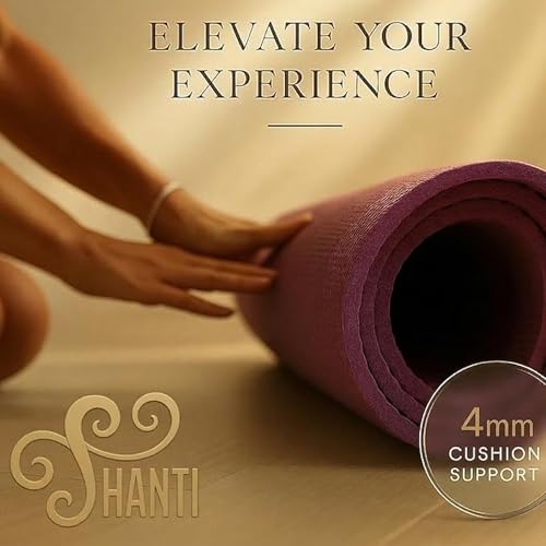 Shanti Diamond Series Yoga Mat - Diamond Shape to expand your Practise, UltraGrip surface, High dencity Cushioning for, Yoga, Pilates, Stretching & Home fitness. - color: Shanti Pink