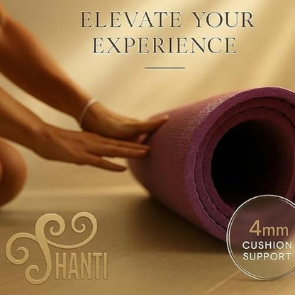 Shanti Diamond Series Yoga Mat - Diamond Shape to expand your Practise, UltraGrip surface, High dencity Cushioning for, Yoga, Pilates, Stretching & Home fitness. - color: Ruby Red