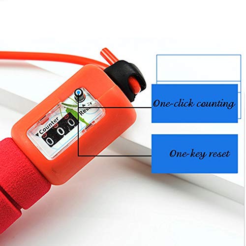 Jump rope 2.9m adjustable speed counting skipping rope fitness equipment with electronic counter - color: Blue