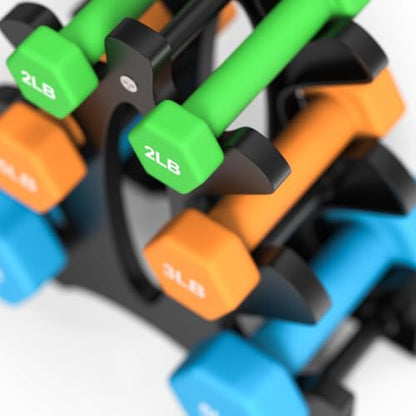 Portzon Weights Dumbbells Set with Various Color and Weights and Compatible, 20 LB, Anti-Slip, Anti-roll, Hex Shape