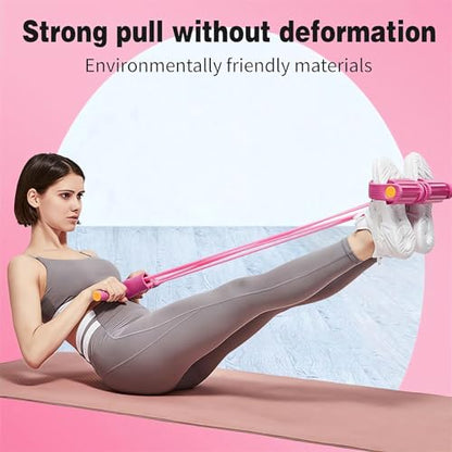 21 Fitness Resistance Bands-4 Tube Pedal Ankle Puller - 2023 New Sit up Leg Stretch Rope Exercise Bands with Handles, Stretching Workout Fitness Bands for Arm Weights Exercise Equipment - color: Blue