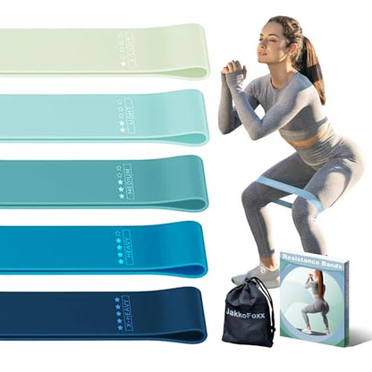 Resistance Loop Exercise Bands, Resistance Bands Exercise Bands for Home Fitness, Stretching, Strength Training, Physical Therapy,Elastic Workout Bands for Women Men Kids, Set of 5 - color: Blue