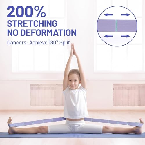 Stretch Strap, Multi-Loop for Physical Therapy,Elastic Yoga Stretching Strap for Dance,Yoga, Pilates & Gymnastics Exercise, Ballet Stretching Band for Flexibility, Leg Stretching - color: Purple